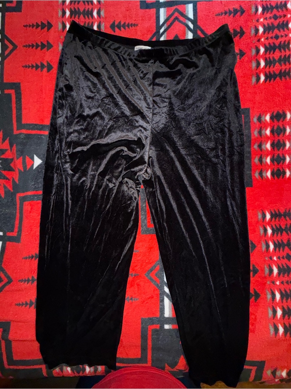 Notations Black Velour Jogger Pants